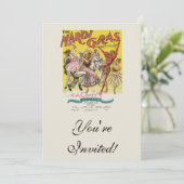 Mardi Gras Antiek Geel Poster Kaart (Staand voorkant)