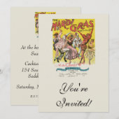 Mardi Gras Antiek Geel Poster Kaart (Voorkant / Achterkant)