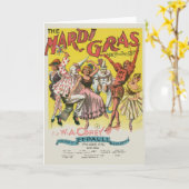 Mardi Gras Antiek Geel Poster Kaart (Gele Bloem)