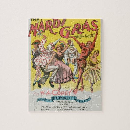 Mardi Gras Antiek Geel Poster Legpuzzel (Verticaal)