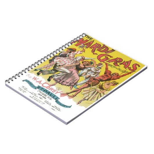 Mardi Gras Antiek Geel Poster Notitieboek (Linkerzijde)
