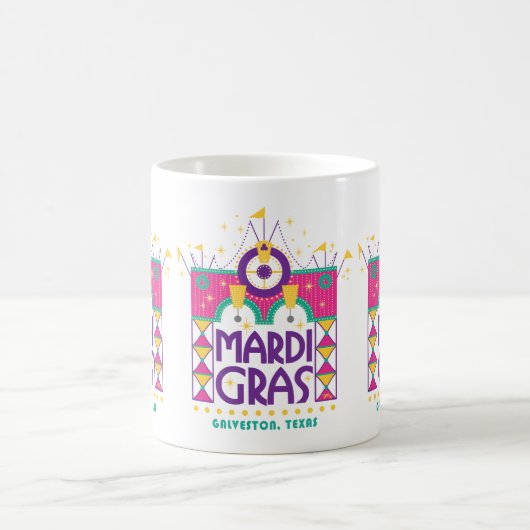 Mardi Gras Arch, Galveston, Texas Coffee Mok (Center)