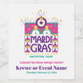 Mardi Gras Arch, Galveston, Texas Evenementen Wijn Etiket (Enkel label)