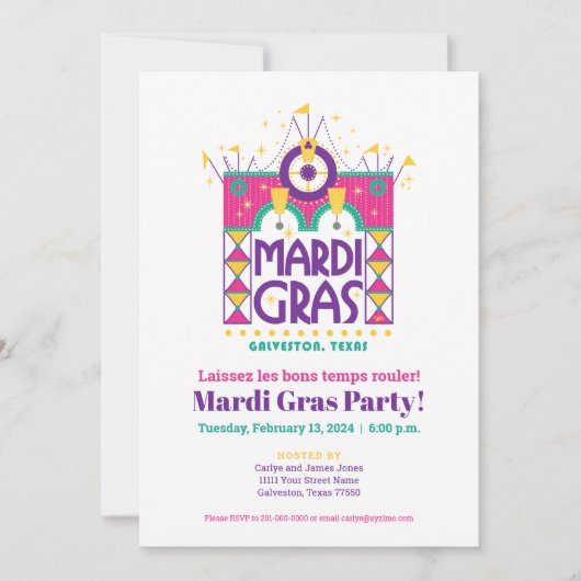 Mardi Gras Arch, Galveston, Texas Kaart (Voorkant)