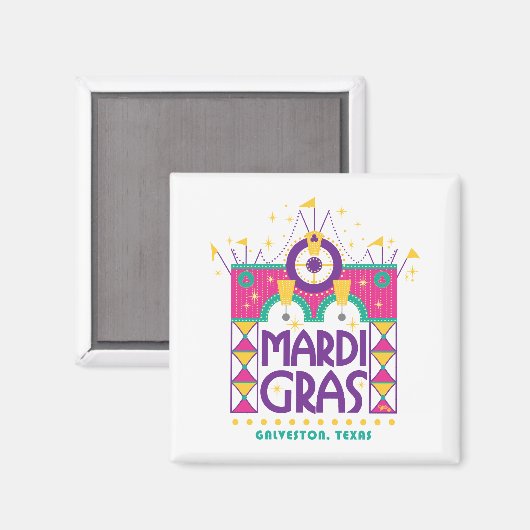 Mardi Gras Arch, Galveston, Texas Magneet (Voorkant / Achterkant)