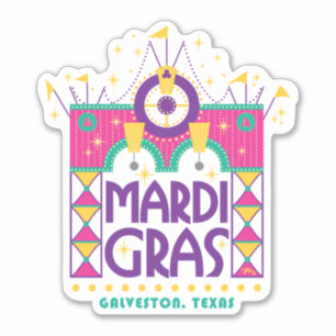 Mardi Gras Arch, Galveston, Texas Sticker