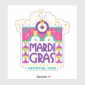 Mardi Gras Arch, Galveston, Texas Sticker (Vel)
