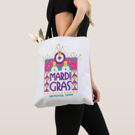 Mardi Gras Arch, Galveston, Texas Tote Bag (Dichtbij)