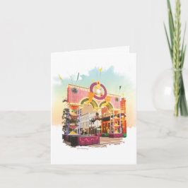 Mardi Gras Arch Galveston, waterverf geïnspireerd Bedankkaart