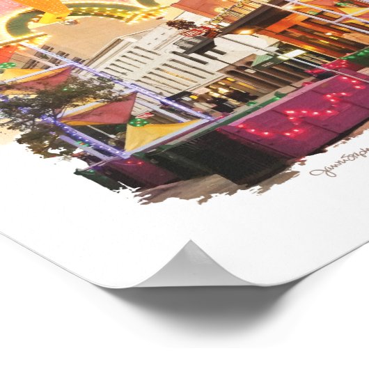 Mardi Gras Arch Galveston, waterverf geïnspireerd Poster (Hoek)