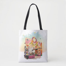 Mardi Gras Arch Galveston, waterverf geïnspireerd Tote Bag