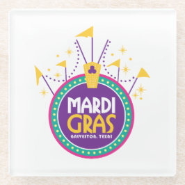 Mardi Gras Arch geïnspireerd, Galveston, Texas Glazen Onderzetter