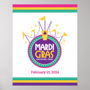 Mardi Gras Arch geïnspireerd, Galveston, Texas Poster