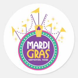 Mardi Gras Arch geïnspireerd, Galveston, Texas Ronde Sticker