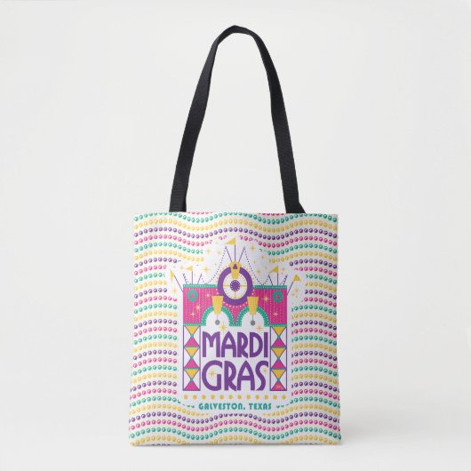 Mardi Gras Arch kralen, Galveston, Texas Tote Bag (Voorkant)