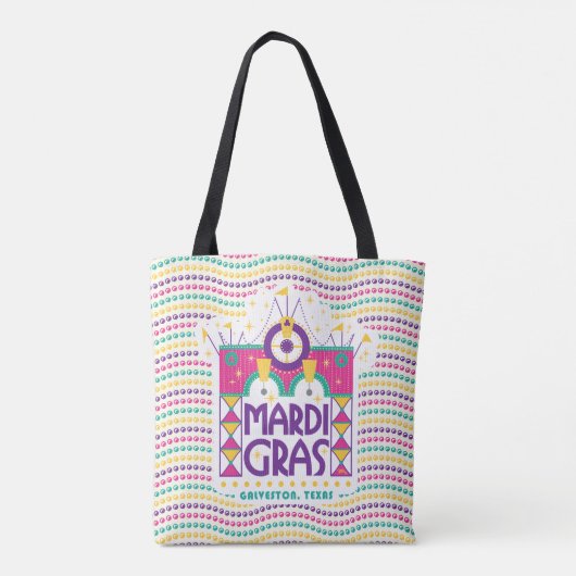 Mardi Gras Arch kralen, Galveston, Texas Tote Bag (Achterkant)