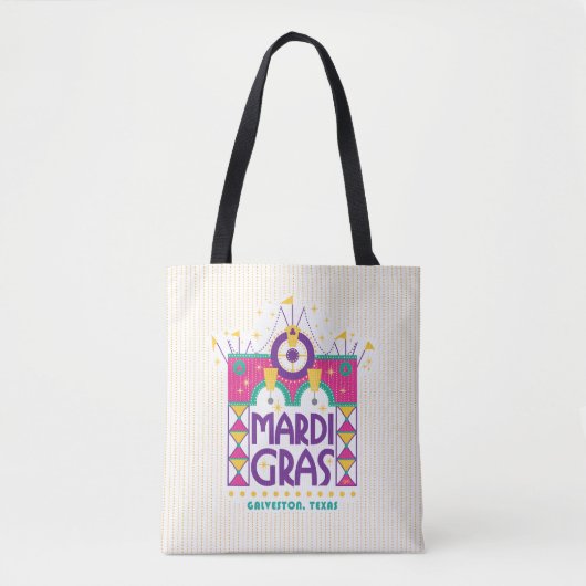 Mardi Gras Arch stippen, Galveston, Texas Tote Bag (Voorkant)