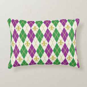 Mardi Gras Argyle Accent Pillow Decoratief Kussen