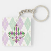 Mardi Gras Argyle Acryl Sleutelhanger (Achterkant)