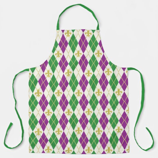 Mardi Gras Argyle All-Over Print Schort (Voorkant)