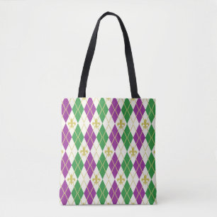 Mardi Gras Argyle All-over-print tas
