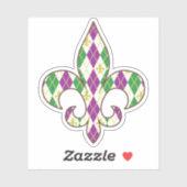 Mardi Gras Argyle Contour Sticker (Vel)