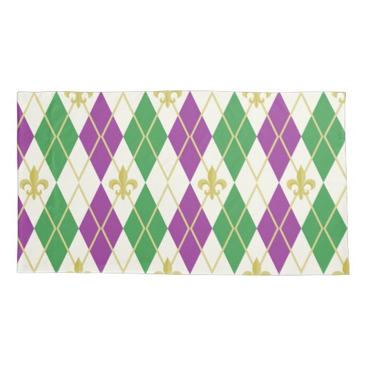 Mardi Gras Argyle Kussensloop (Achterkant)