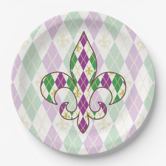 Mardi Gras Argyle Papieren Bord (Voorkant)