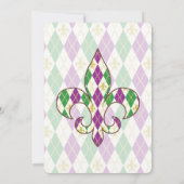 Mardi Gras Argyle Party Uitnodiging (Achterkant)