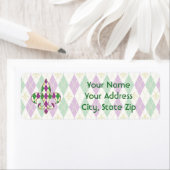 Mardi Gras Argyle Return Address Label (Insitu)