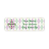 Mardi Gras Argyle Return Address Label (Voorkant)
