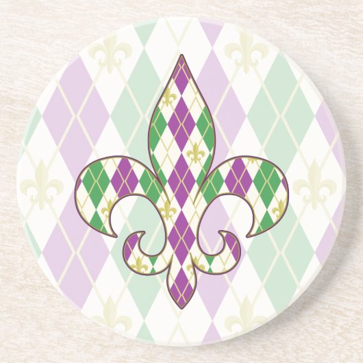 Mardi Gras Argyle Sandstone Onderzetter (Voorkant)