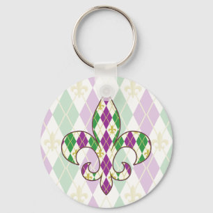 Mardi Gras Argyle Sleutelhanger
