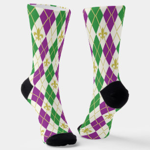 Mardi Gras Argyle Sokken