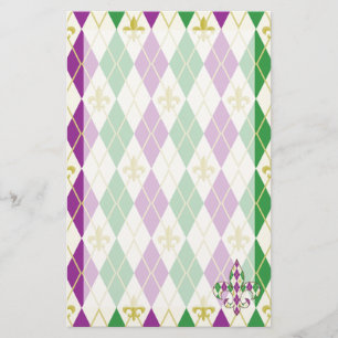 Mardi Gras Argyle Stationery Briefpapier