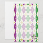 Mardi Gras Argyle Stationery Briefpapier (Voorkant / Achterkant)