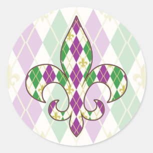 Mardi Gras Argyle Sticker