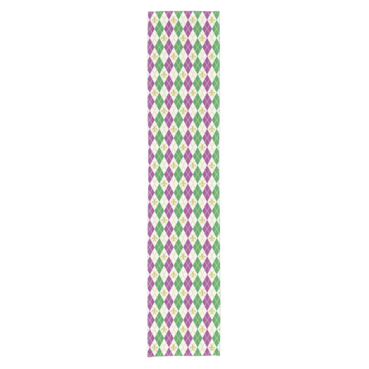 Mardi Gras Argyle Table Runner Korte Tafelloper (Voorkant)