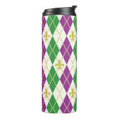 Mardi Gras Argyle Thermische Tumbler Thermosbeker (Gedraaid links)