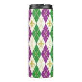 Mardi Gras Argyle Thermische Tumbler Thermosbeker (Achterkant)