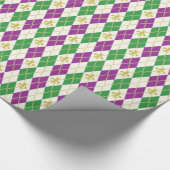 Mardi Gras Argyle Wrapping Paper Cadeaupapier (Hoek)