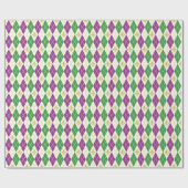Mardi Gras Argyle Wrapping Paper Cadeaupapier (Vlak)