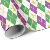 Mardi Gras Argyle Wrapping Paper Cadeaupapier (Rol Hoek)