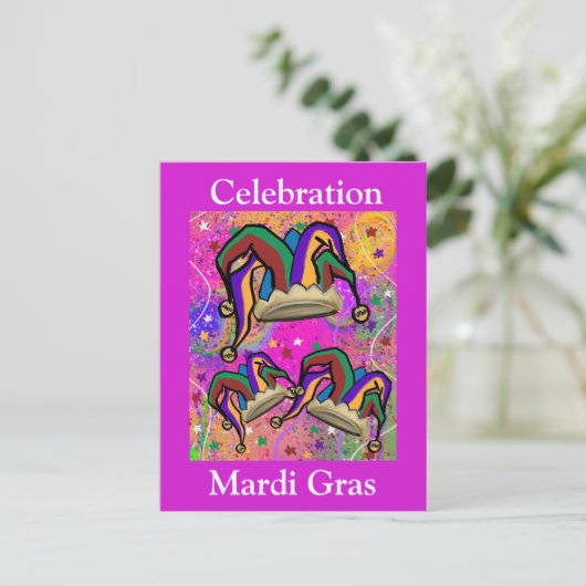 MARDI GRAS ART BRIEFKAART (Staand voorkant)