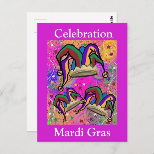 MARDI GRAS ART BRIEFKAART (Voorkant / Achterkant)