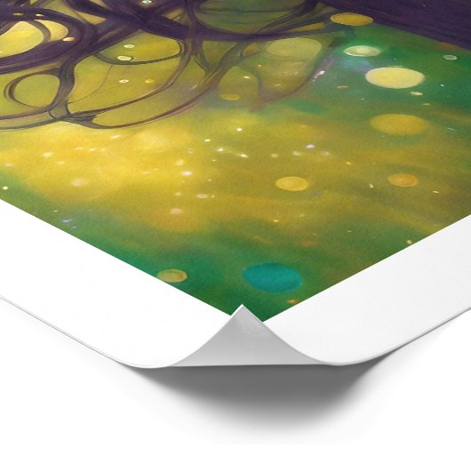 Mardi Gras Art Deco Vrouw in Paarse jurk Poster (Hoek)