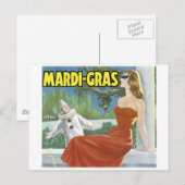 MARDI-GRAS  ART POSTER BRIEFKAART (Voorkant / Achterkant)