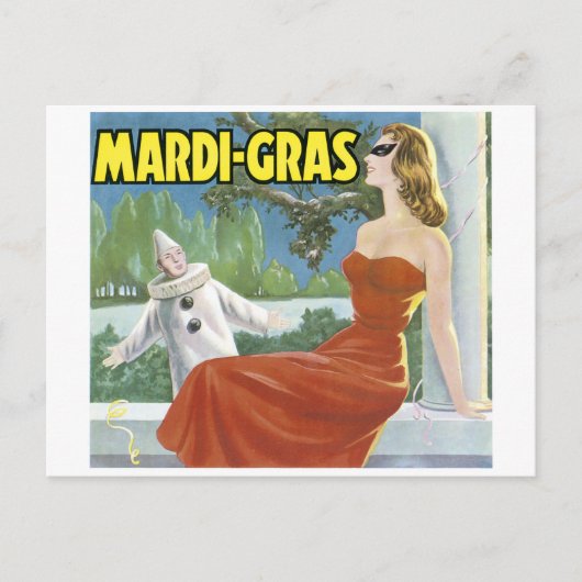 MARDI-GRAS  ART POSTER BRIEFKAART (Voorkant)