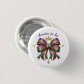 Mardi Gras Auntie-to-be Ronde Button 3,2 Cm (Voorkant /achterkant)