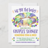 Mardi Gras Baby Couples Douche Uitnodiging (Voorkant)
